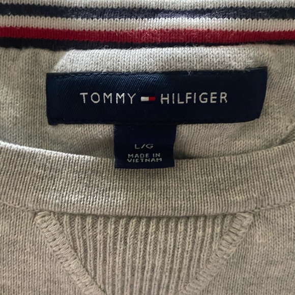 TOMMY HILFIGER Crop Sweater Pullover‎ Sweatshirt Size Large Stretchy Relaxed Fit - Picture 5 of 5